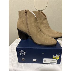 White Mountain Womens Tattles Beachwood/fabric Ankle Suede Boots Shoes 5M